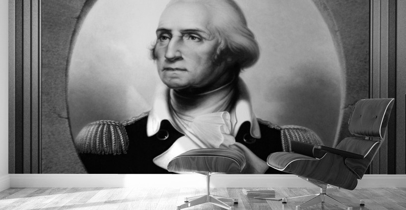 George Washington by Rembrandt Peale Black and White Xzendor7 Old Masters Art Reproductions Wall Murals