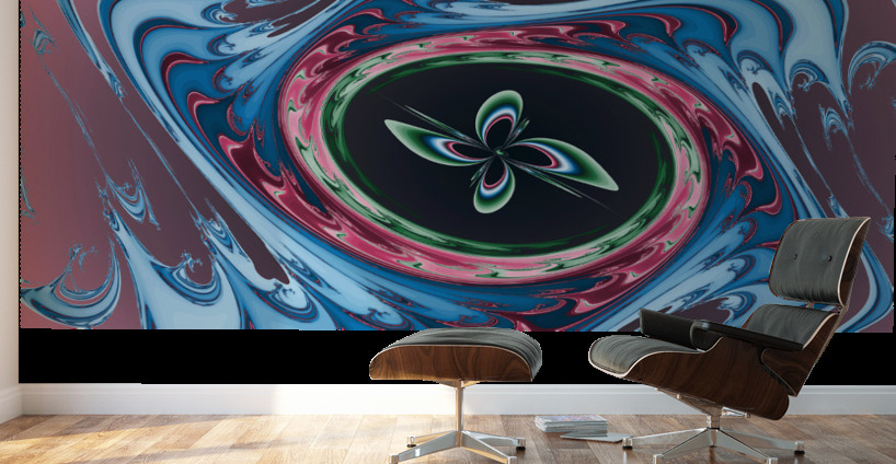 Flower Swirls  cranberry Wall Murals