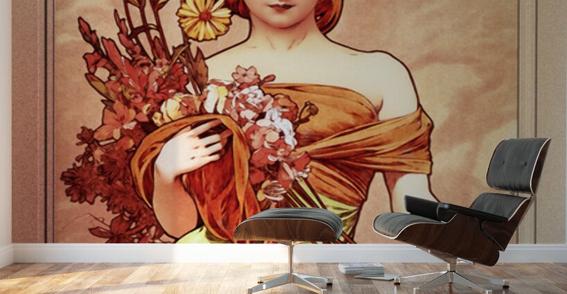 Spring The Golden Beauty by Alphonse Mucha Wall Decor