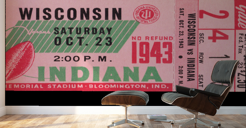 1943 Indiana Hoosiers vs. Wisconsin Badgers Wall Murals