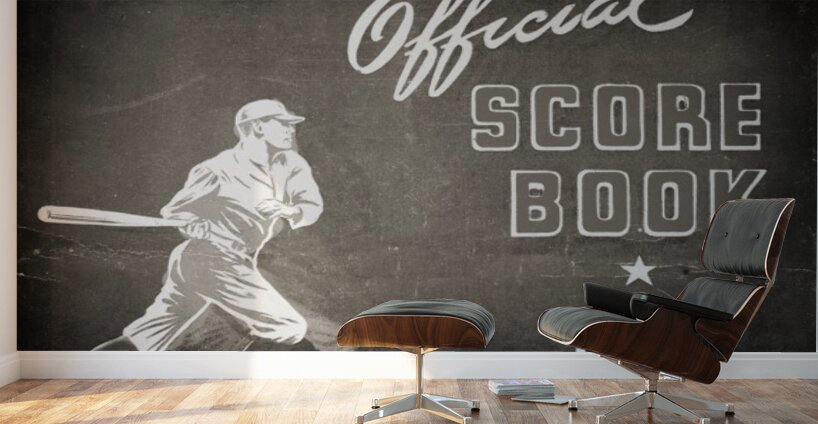 1944 Baseball Score Book Remix Art Wall Murals