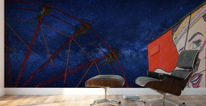 The Indian Princess and the Ferris Wheel Night Version Wall Murals