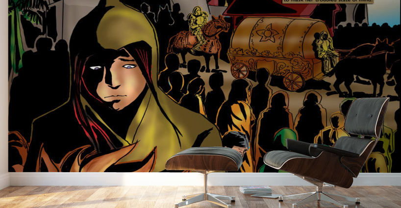 Feelings of loneliness despair and isolation begin to overwhelm her 1 of 2 Original Art from A Daughter of Kings the Ruin Mist Graphic Novel Limited Edition Celebrating The Tragic Love Story from the Books Wall Murals