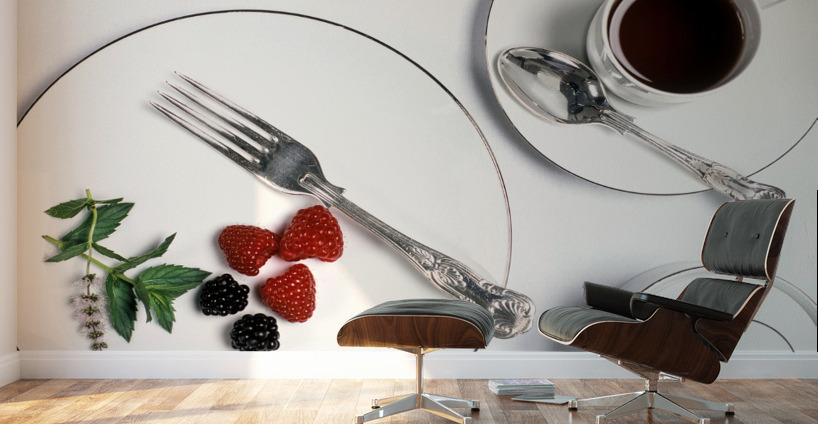 Berries and Mint Wall Murals