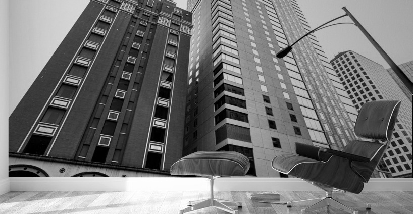 Black and White Austin Skyscrapers Wall Murals