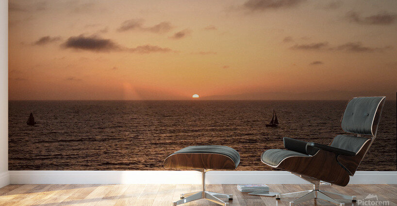 2 sailing at sunset Wall Murals