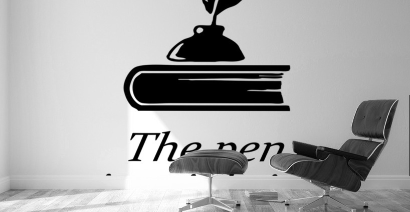 the pen is mightier than the sword white Wall Murals