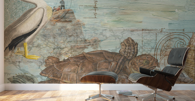 Pelican meet Turtle Wall Murals