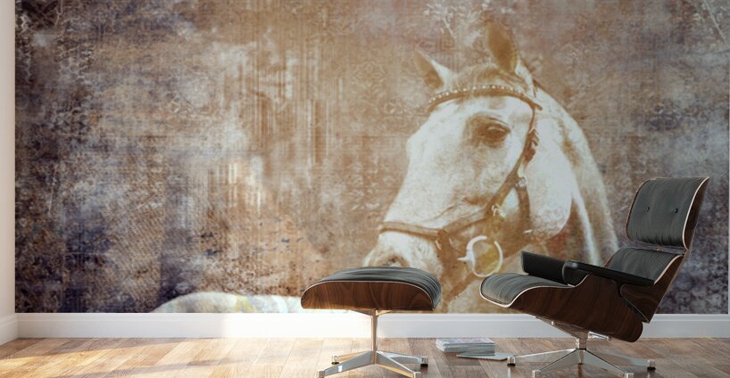 Etched Window Horse 2 Wall Murals