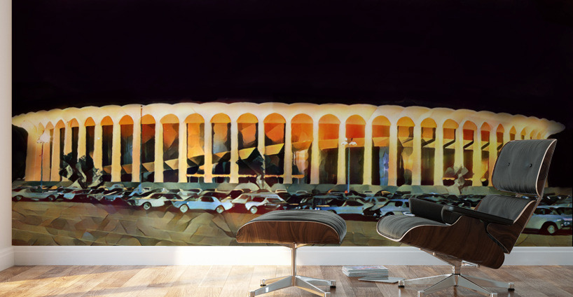 The Forum LA Lakers Home Arena Vintage Art Wall Murals