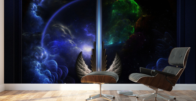 The Angel Wing Sword Of Arkledious Space Fractal Art Fantasy Sword Spacescape Composition Impression murale