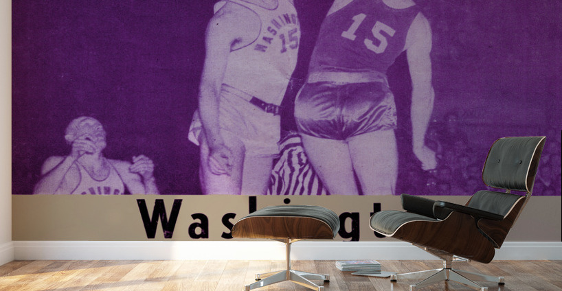 1950 Washington Huskies Basketball Program Art Wall Murals