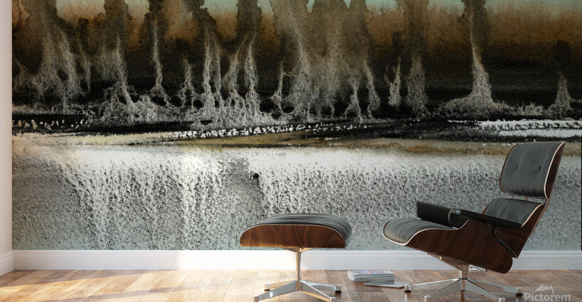 Turquoise watercolor landscape 5 Wall Murals