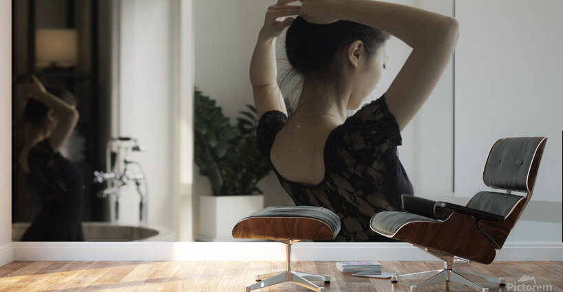 Ballerina portrait in a bathroom Wall Murals