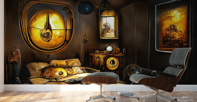 Steampunk Bedroom 01 by Matthias Hauser Wall Art