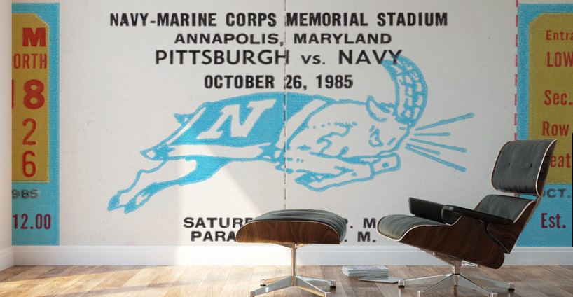 1985 Pittsburgh vs. Navy Football Ticket Art Wall Murals
