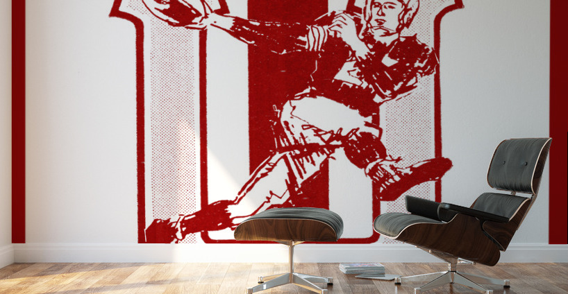 1969 Indiana IU Football Player Art Wall Murals