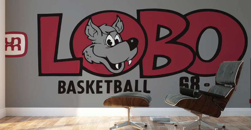 1968 New Mexico Lobos Basketball Art Wall Murals