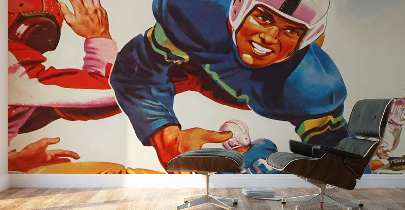 1947 Football Action Art Wall Murals