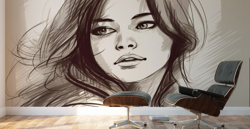Women sketch no.10 Wall Murals