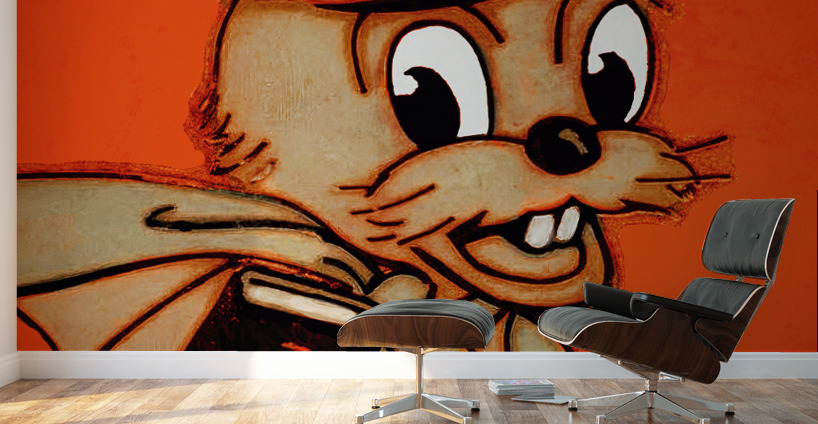 Vintage Oregon State Beaver Cartoon Art Wall Murals