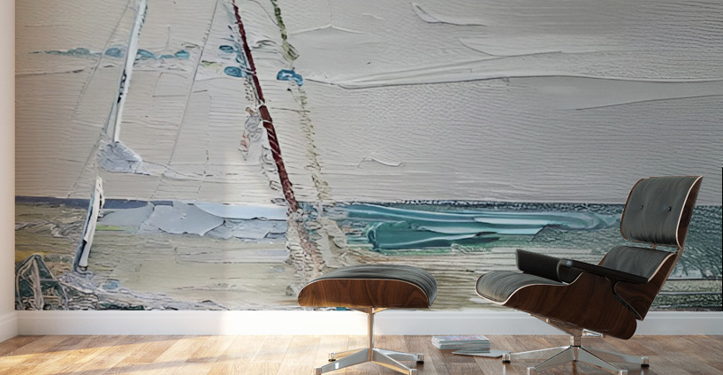 Aqua Pink Sail Away Wall Murals
