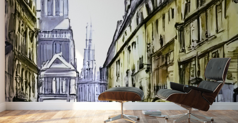 Modern painting for living room My city that I lo Wall Murals