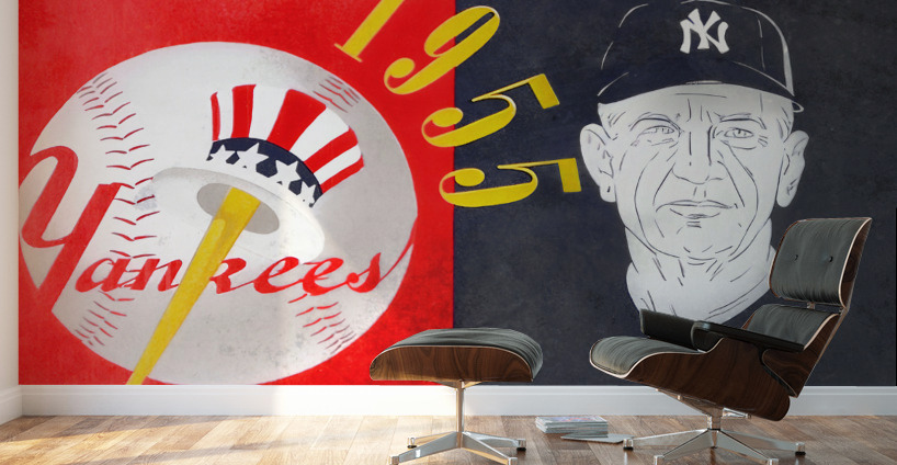 1955 New York Yankees Art Wall Murals