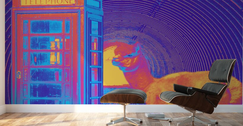 Tunnel Phone Box Lama and Randomness in the Scottish Highlands  Wall Murals