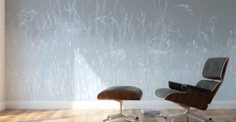  Abstract Linear Inverted Long Grass In the Mist Wall Murals