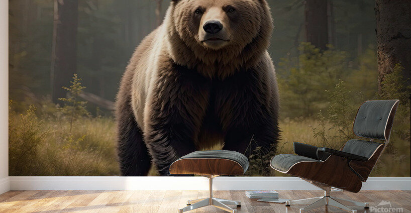 Hyper-realistic Bear Encounter Photography Wall Murals