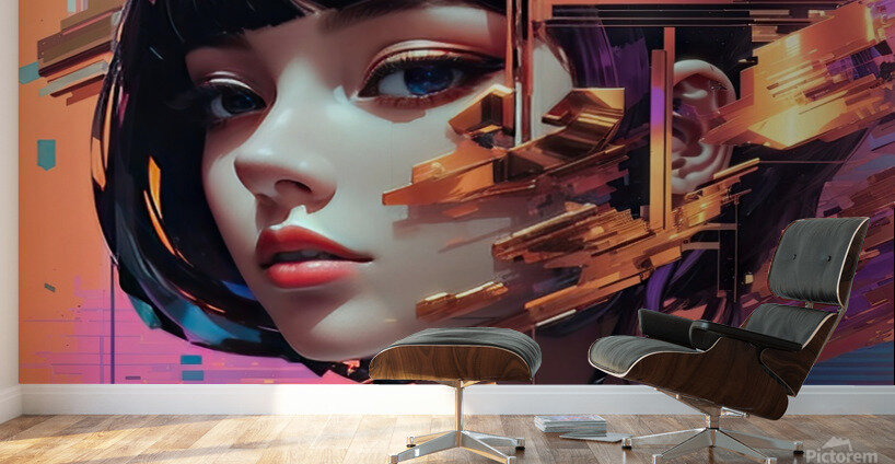 Glitch Aesthetics Dynamic art Wall Murals
