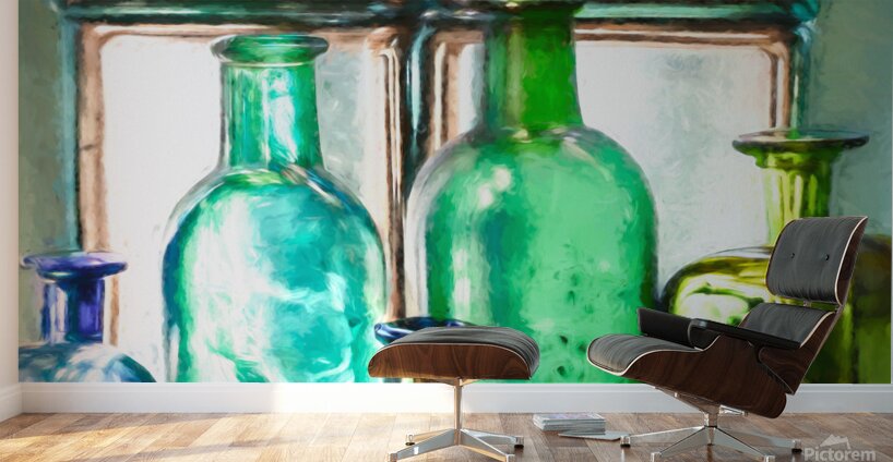 Vintage Glass Bottles Wall Murals