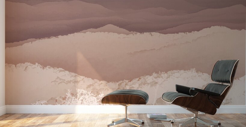 Smoky Mountains Silhouettes in Reverse Wall Murals