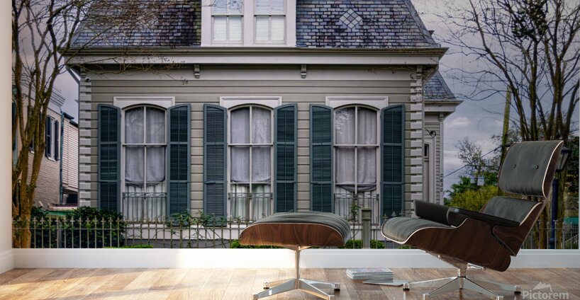 New Orleans Garden District House Green Shutters Wall Murals
