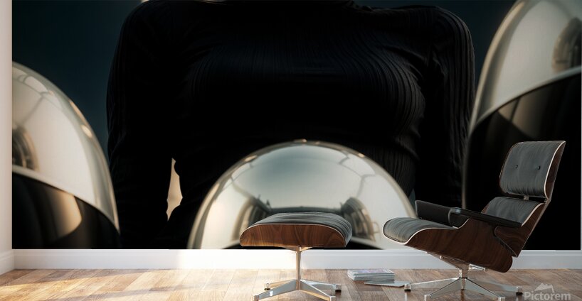 Ai portrait of a young woman in a futuristic world Wall Murals