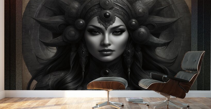 Unilai Queen Of Eyuon Stunning AI Concept Art Portrait by Xzendor7 Wall Murals