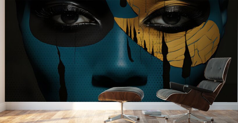 blue gold 4 Wall Murals