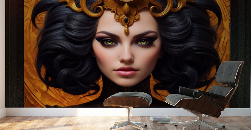 Tula The Mystic Mesmerizing AI Concept Art Portrait by Xzendor7 Wall Murals