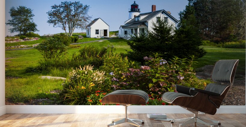 Wildflowers Garden by Burnt Island Lighthouse in Maine Wall Murals