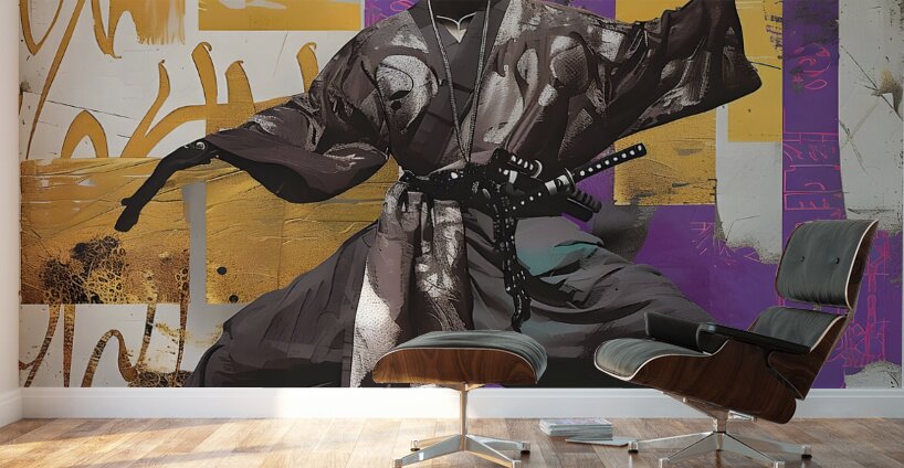 Op Art Samurai 10 Wall Murals