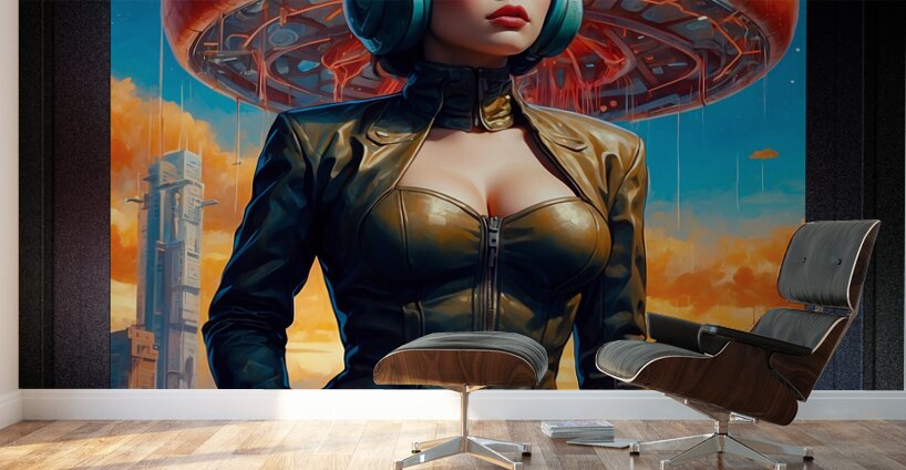 The Aliens Are Upon Us Captivating AI Concept Art Portrait by Xzendor7 Wall Murals