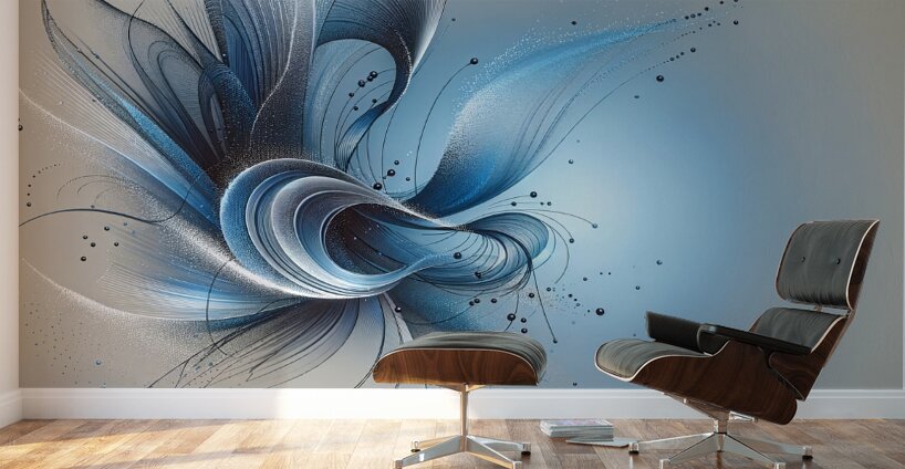 Blue Dendrils Wall Murals