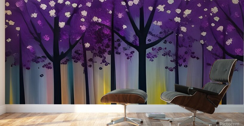 trees painting forest Wall Murals