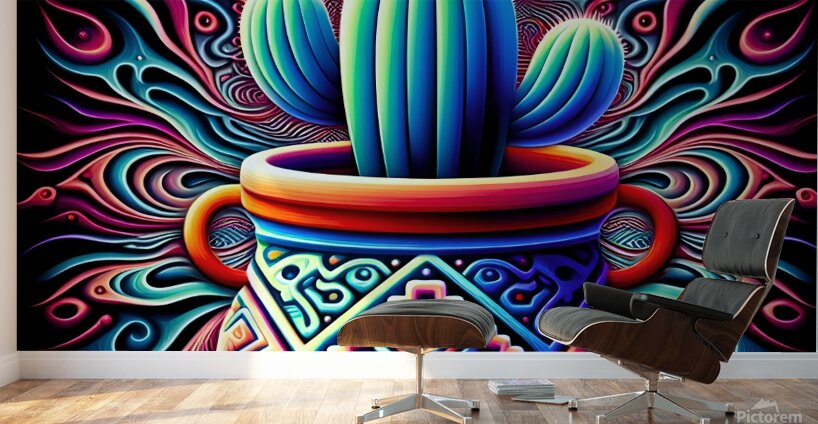 Ceremonial Cactus Wall Murals