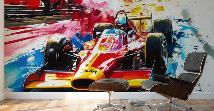 Auto Racing 3D Wall Murals