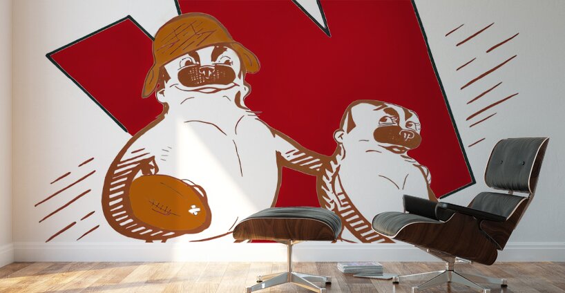 Benny and Beulah Wisconsin Badger Art Wall Murals