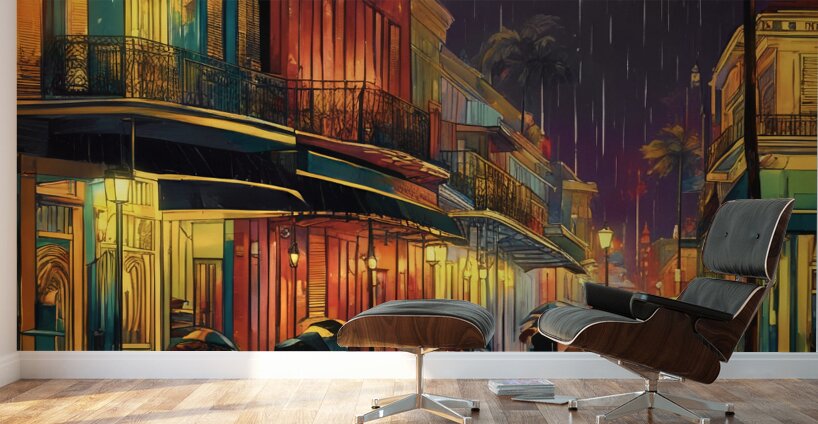 Rainy Night in New Orleans Wall Murals
