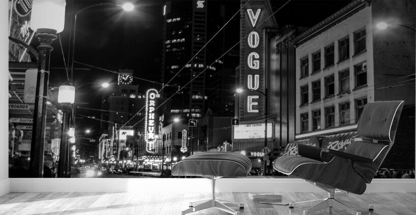vogue theater at night granville street  horizont Wall Murals