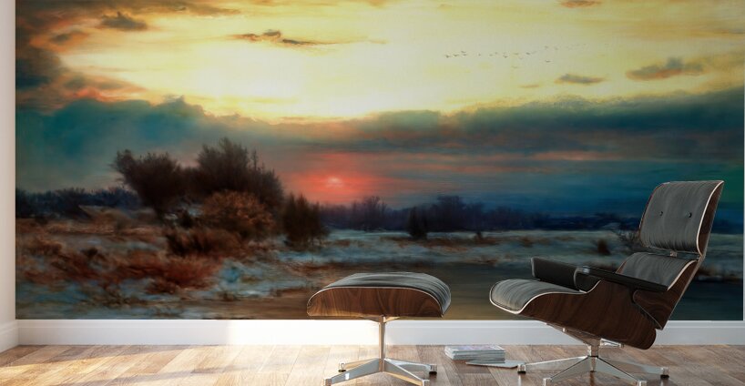 A Winter Sky by George Inness Wall Murals